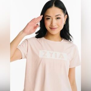 ZYIA Women's Blush Pink Logo Crop Top